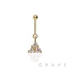 316L SURGICAL STEEL TRIPLE CZ BEZEL VERTICAL HELIX STUD